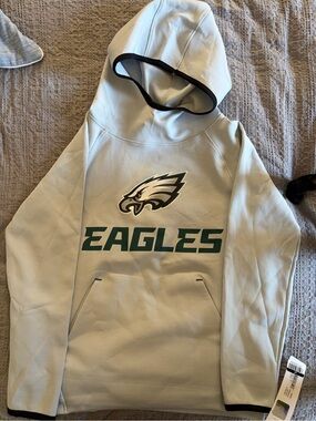 NWT Philadelphia Eagles Youth M (8/10) Hoodie NFL Team Apparel Gray Pullover